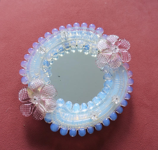 Opalescent Murano glass wall mirror