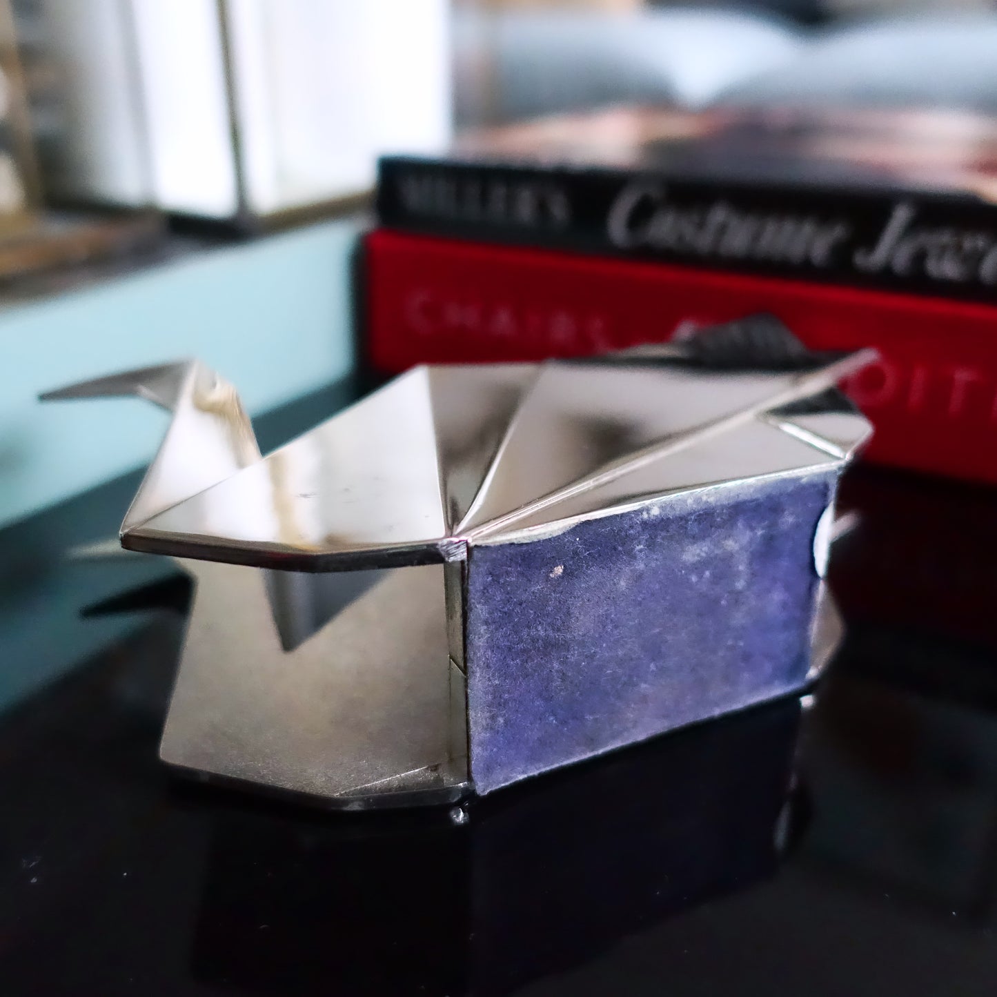 Chrome origami swan napkin holder