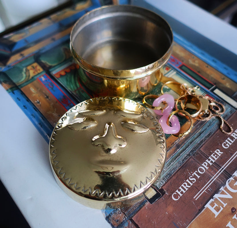 Brass sun trinket box