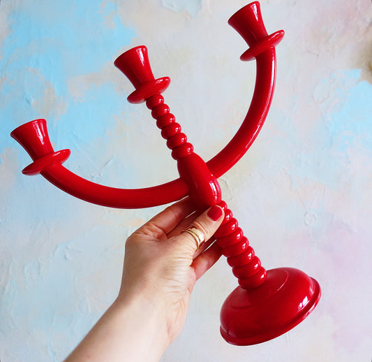 Swedish wooden candelabra