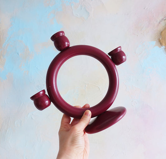 Vintage Swedish wooden candelabra