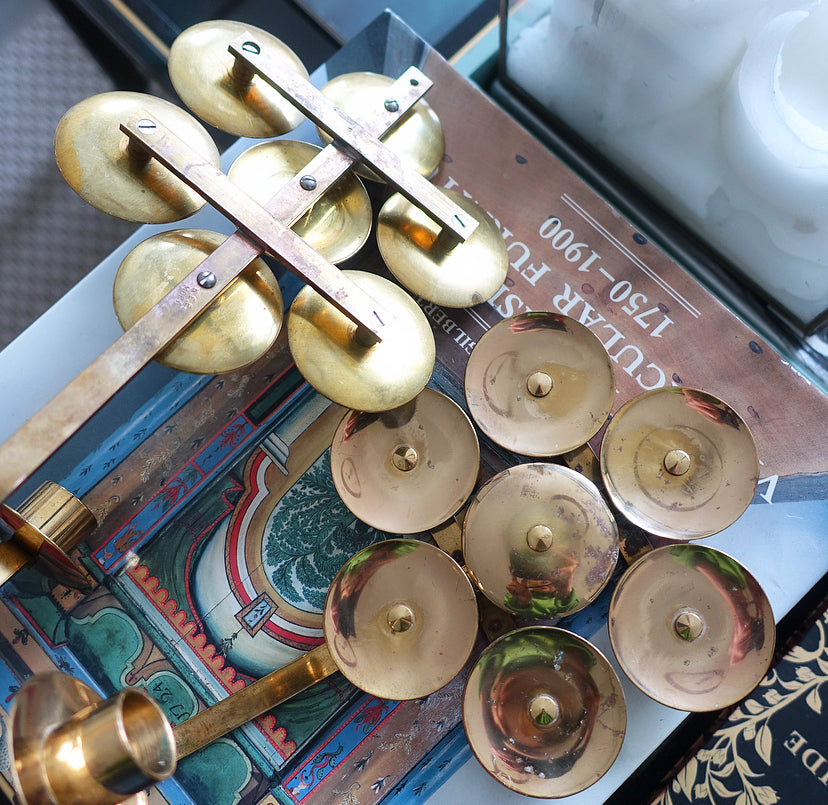 Pair of Swedish brass candle sconces