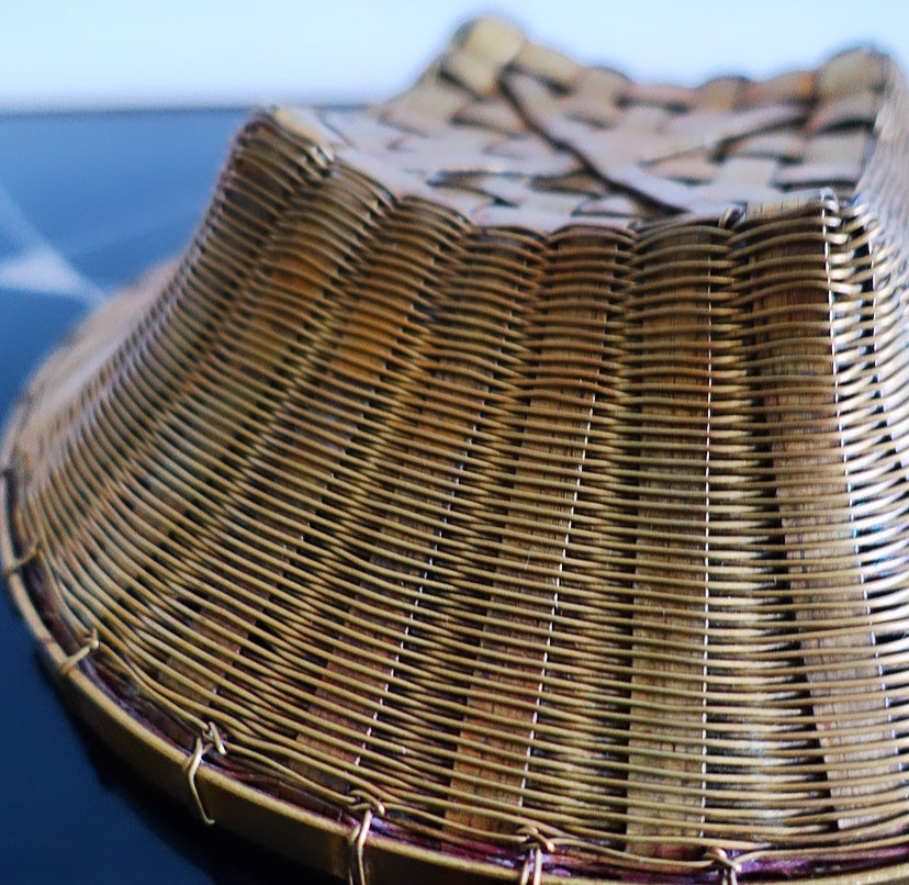 Vintage woven brass basket