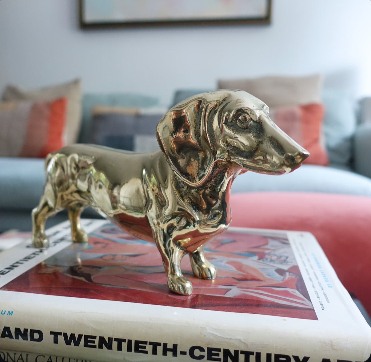 XL brass Dachshund