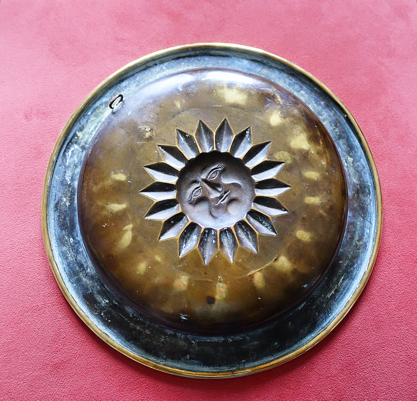 Large antique brass sun wall hanging