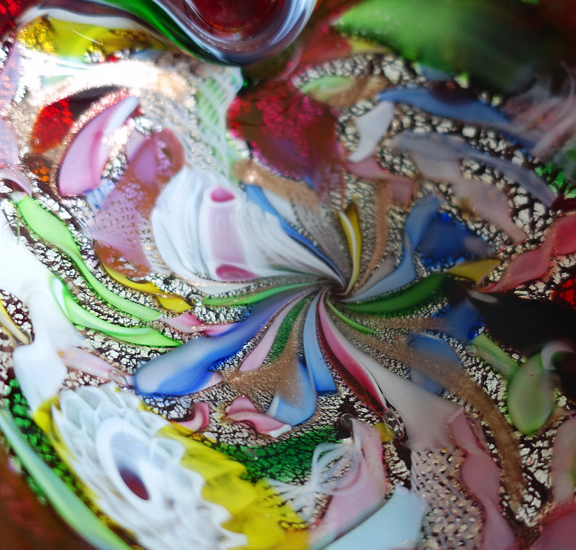 Large heart shaped Bizantino Murano glass dish