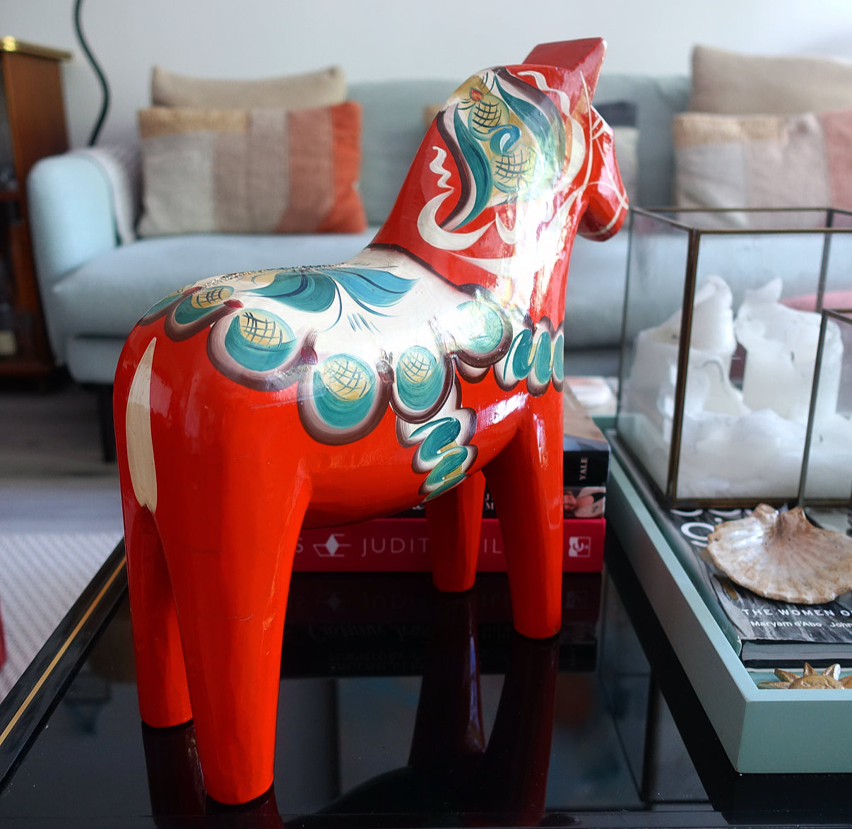 XXL vintage Swedish wooden Dala Horse