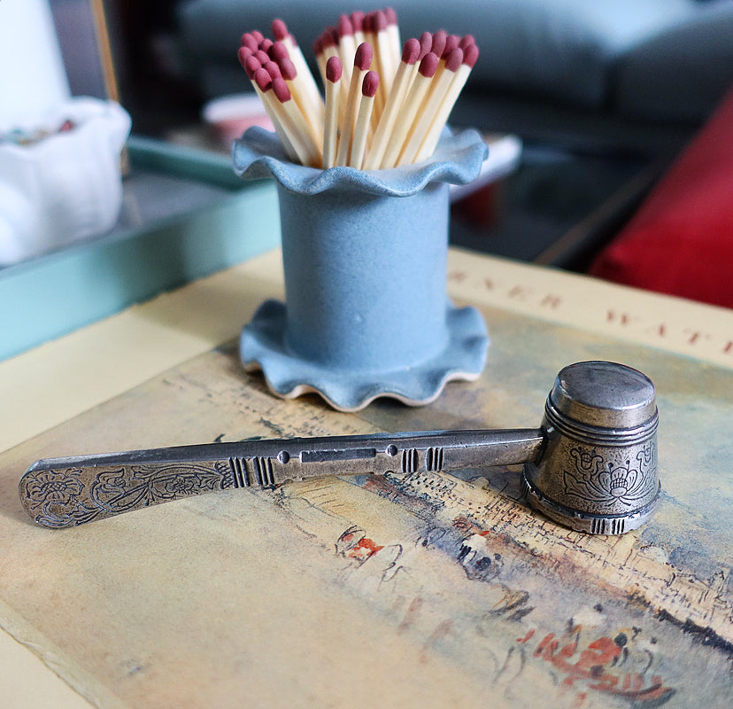 MCM Norwegian pewter candle snuffer