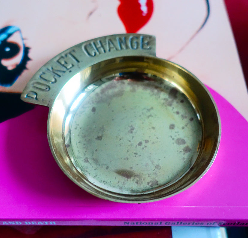 Small brass pocket change dish