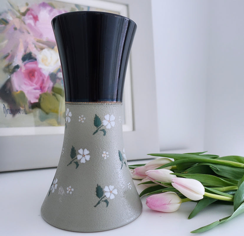 Floral Stoneware Vase