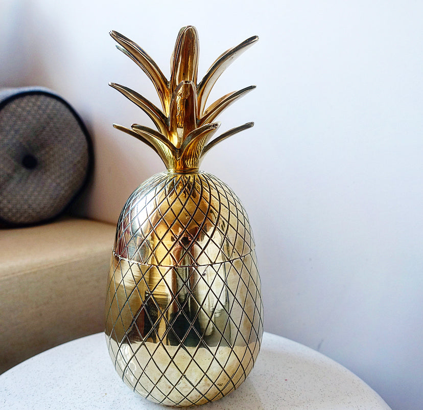 Hollywood Regency Brass Pineapple Ice Bucket