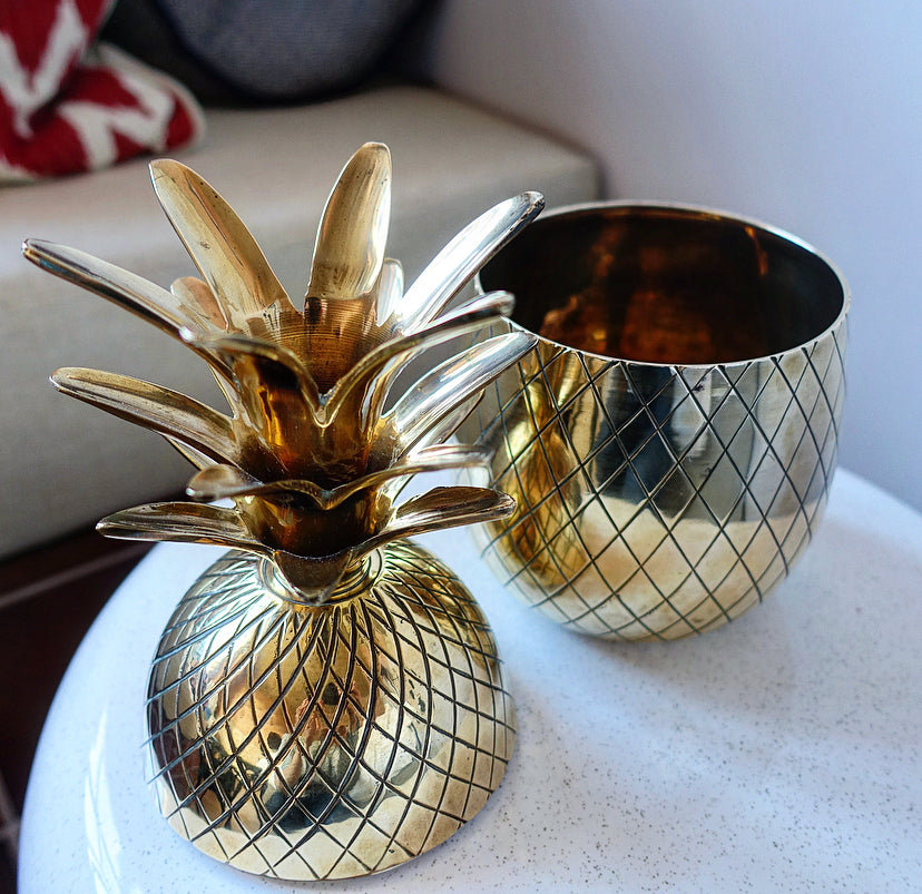 Hollywood Regency Brass Pineapple Ice Bucket
