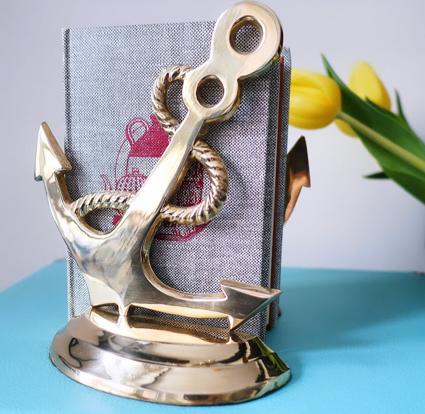 Pair of Brass Anchor Bookends