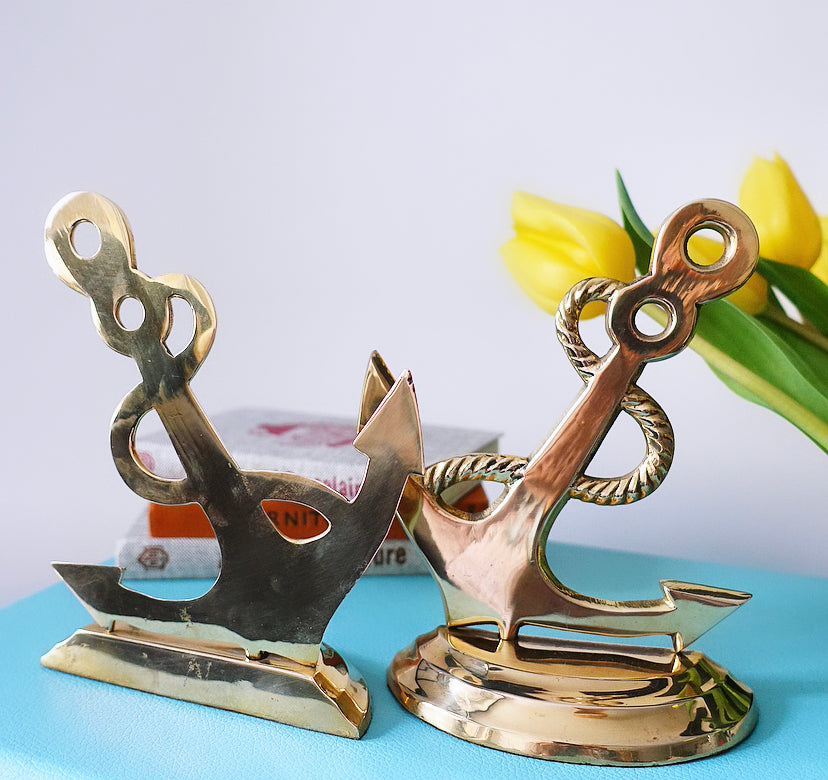 Pair of Brass Anchor Bookends