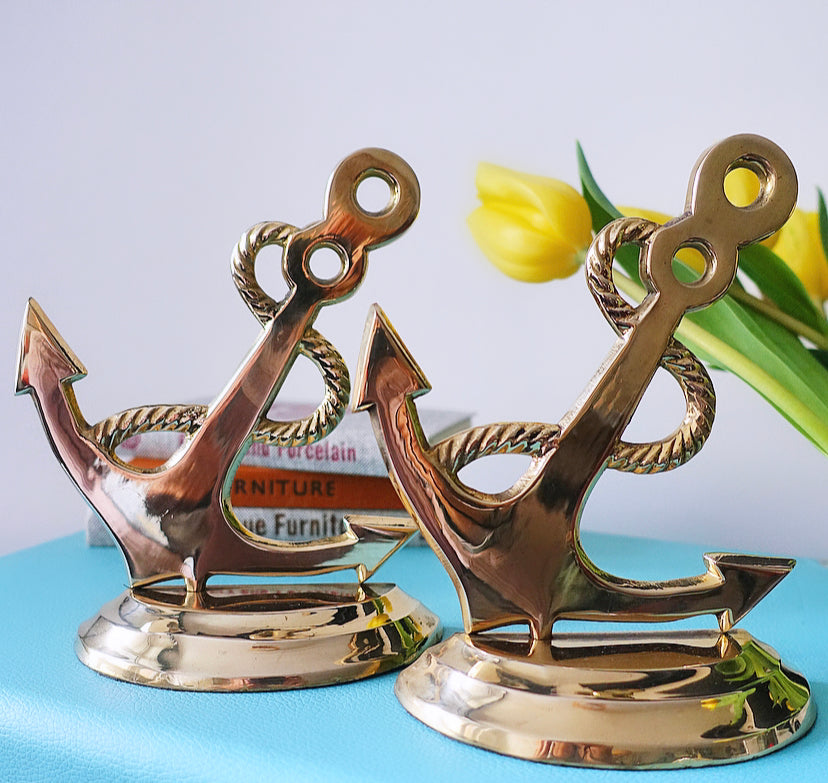 Pair of Brass Anchor Bookends