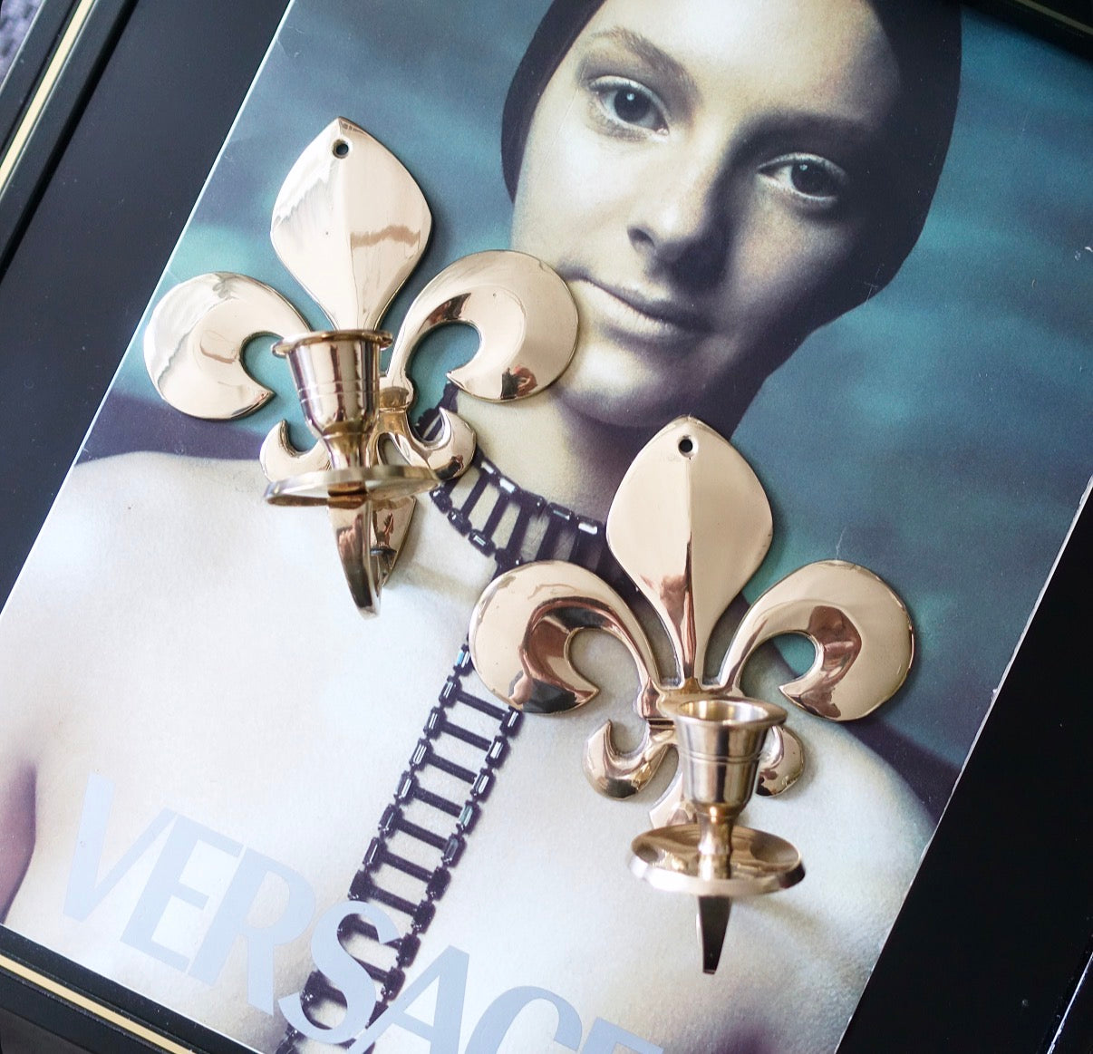 Pair of Fleur-de-lis sconces