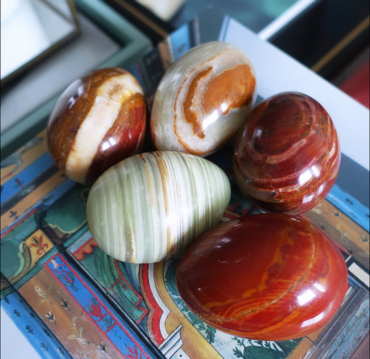 Set of five large stone eggs (Set 1)