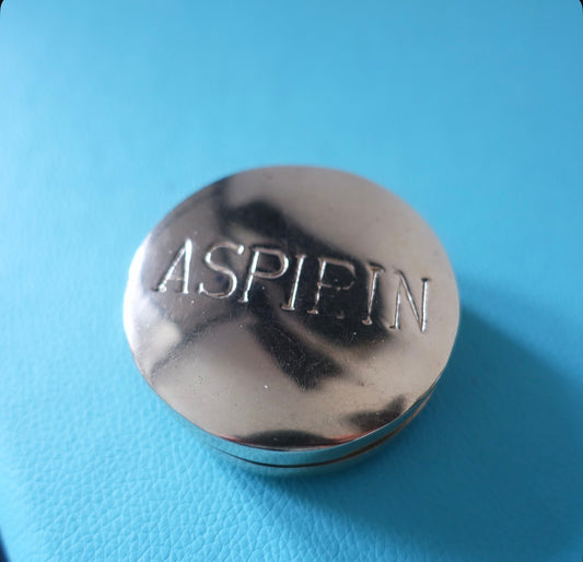 Brass aspirin pill box