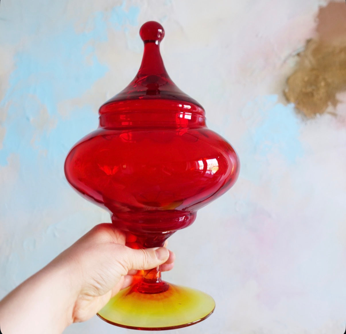 Empoli glass Bon Bon jar