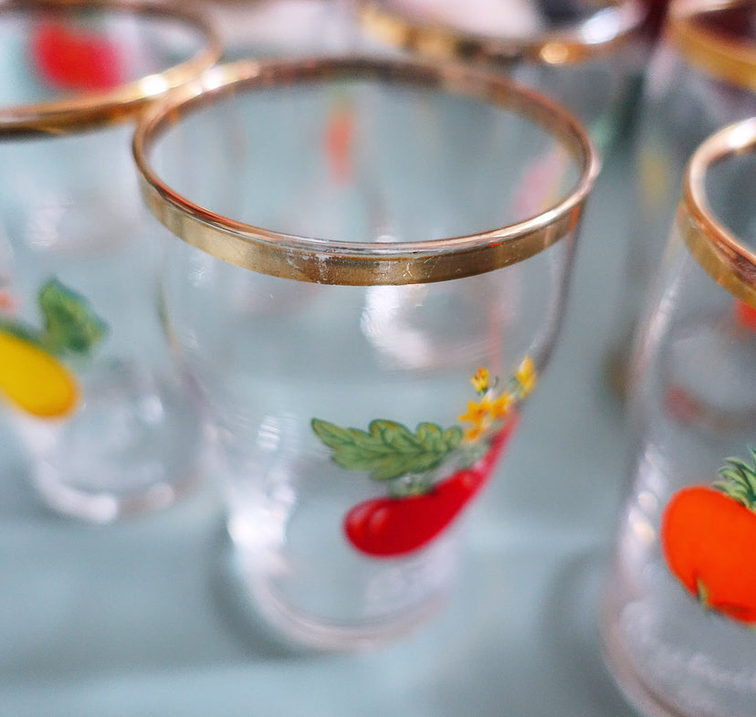 Set of eight Britvic juice glasses