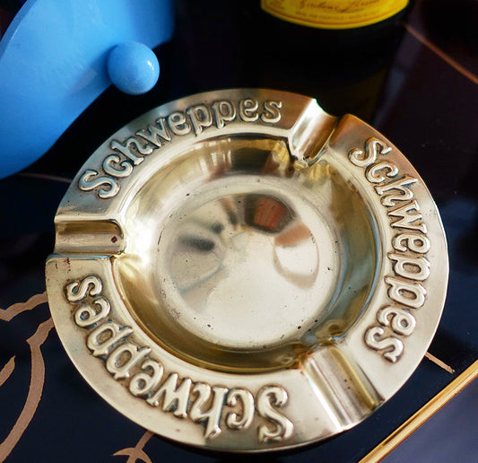 Brass Schweppes ashtray