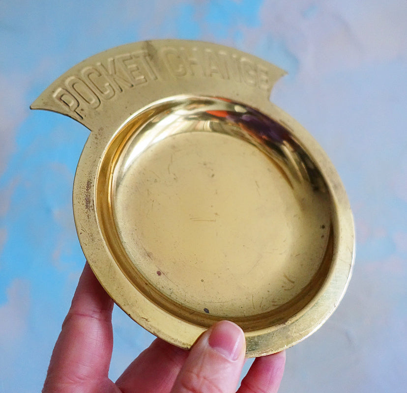 MCM brass pocket change dish