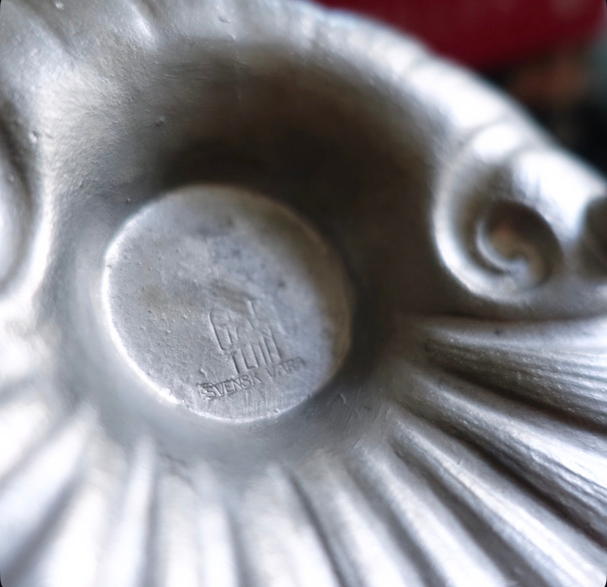 Art deco Swedish Gab Tenn pewter shell dish