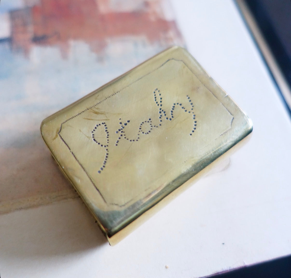 WW1 trench art matchbox holder