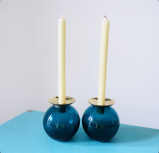 Pair of light ball candle holders