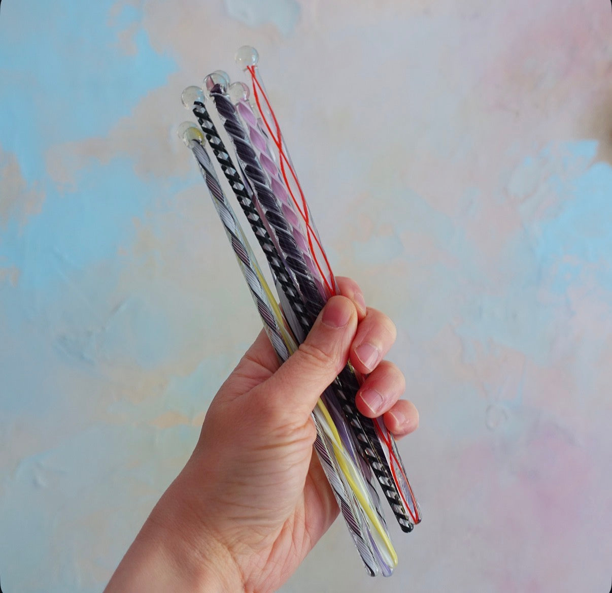 Mid-Century Murano glass swizzle stick set