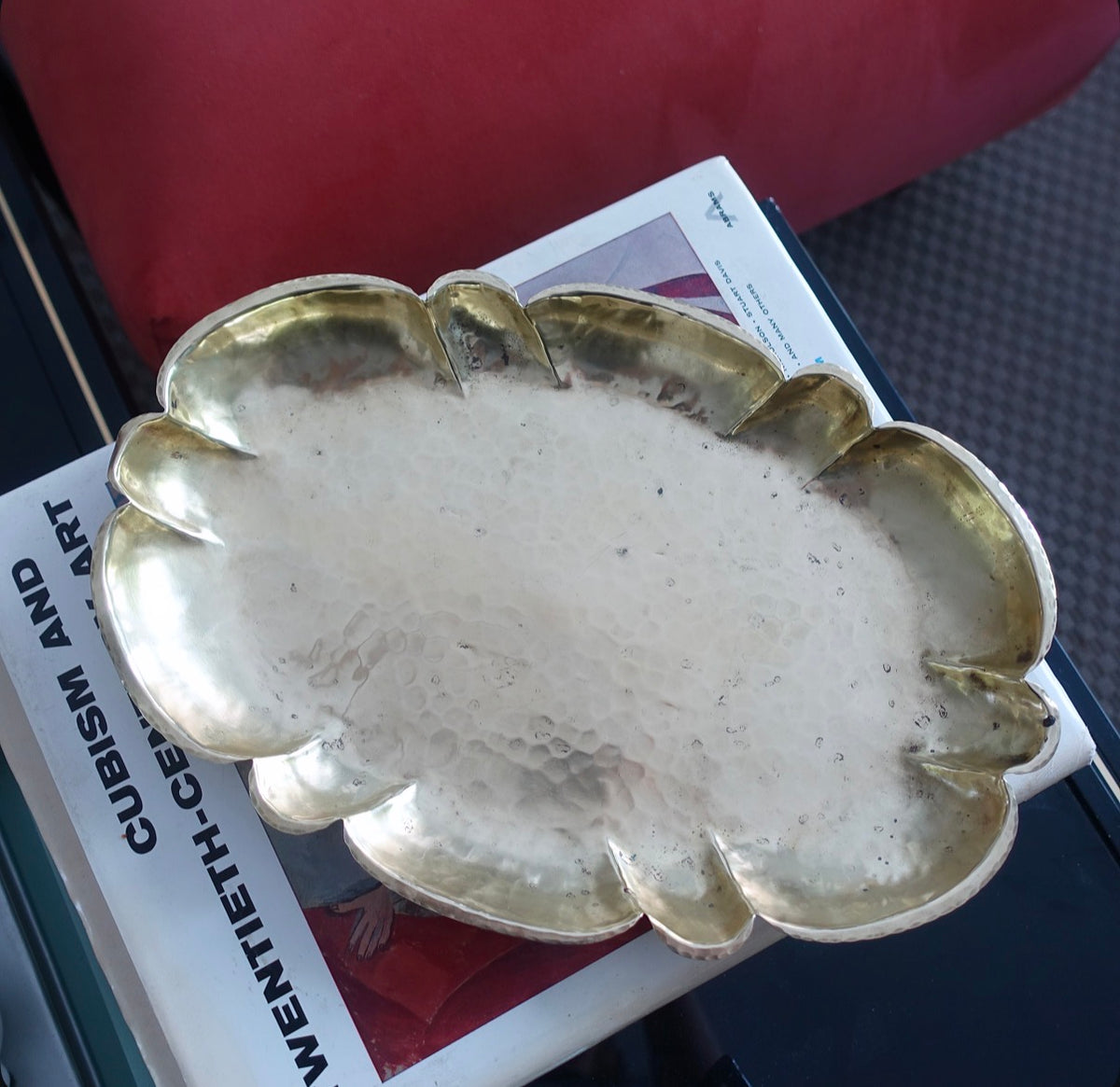 Hammered brass tray