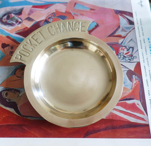 Brass pocket change dish
