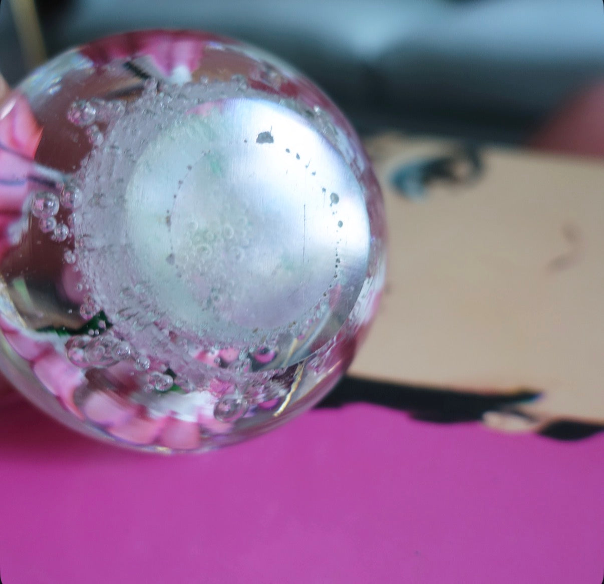Murano glass flower paperweight