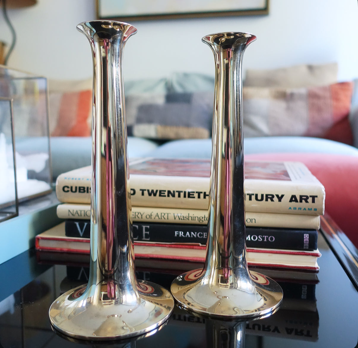 Danish brass candle holders