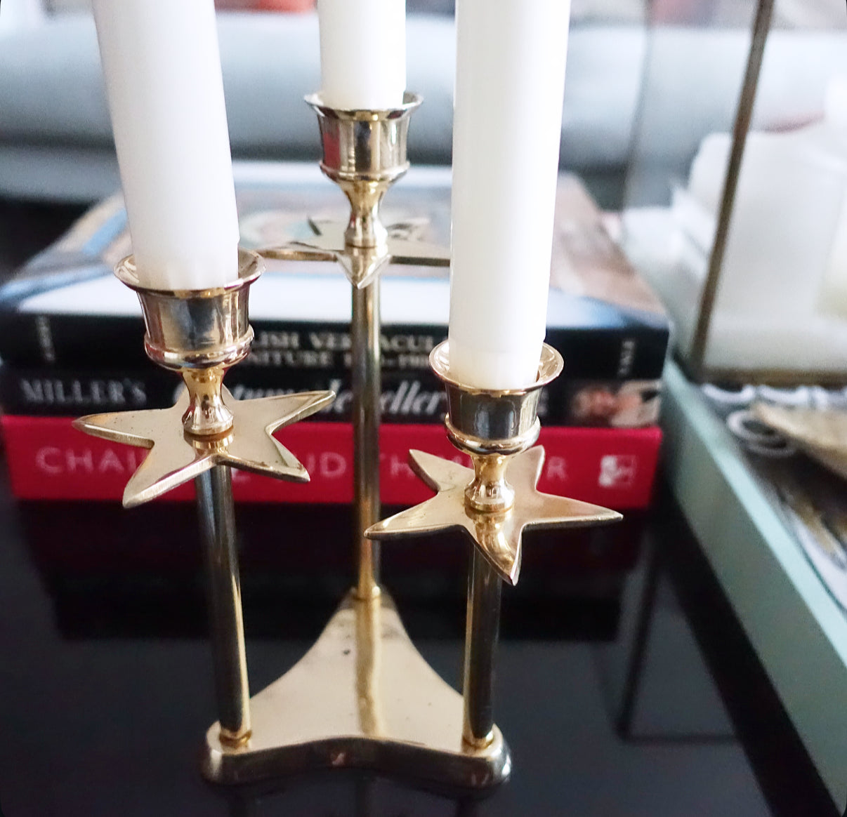 Brass star candle holder