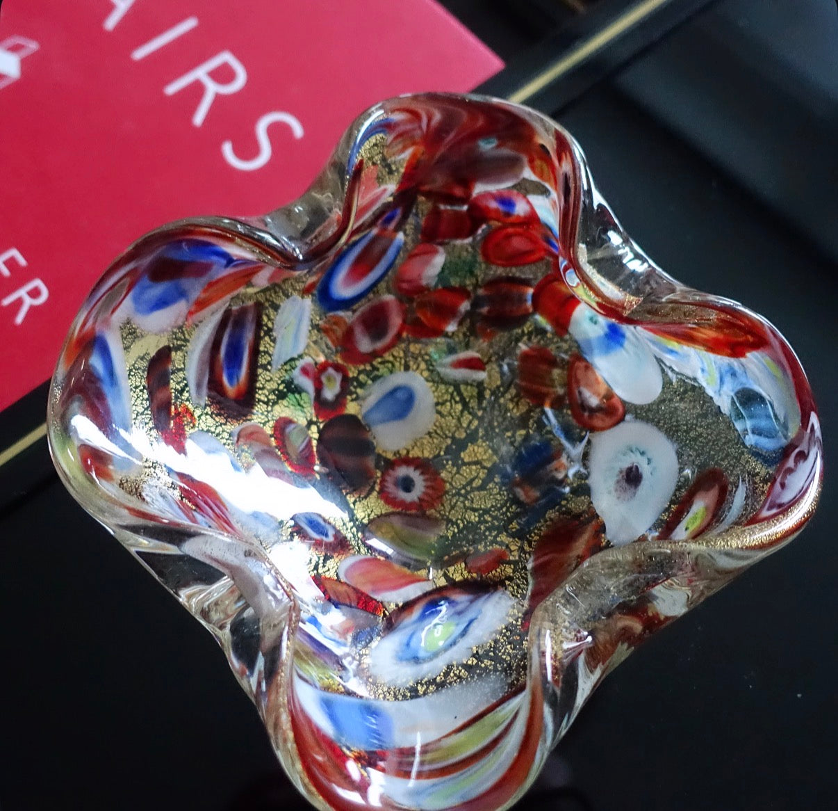 Murano murrine glass trinket dish