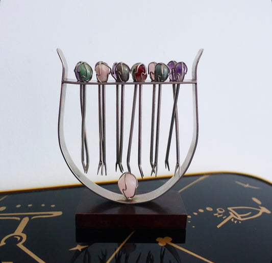 Gemstone cocktail stick set