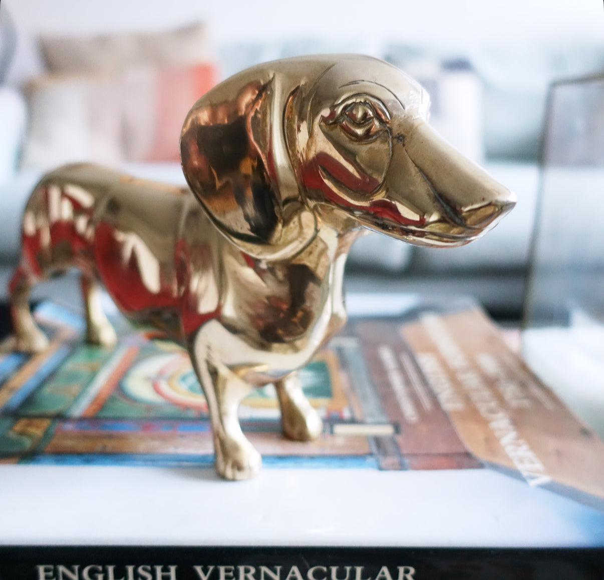 XL brass Dachshund