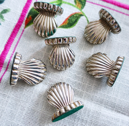 Set of six shell place card holders