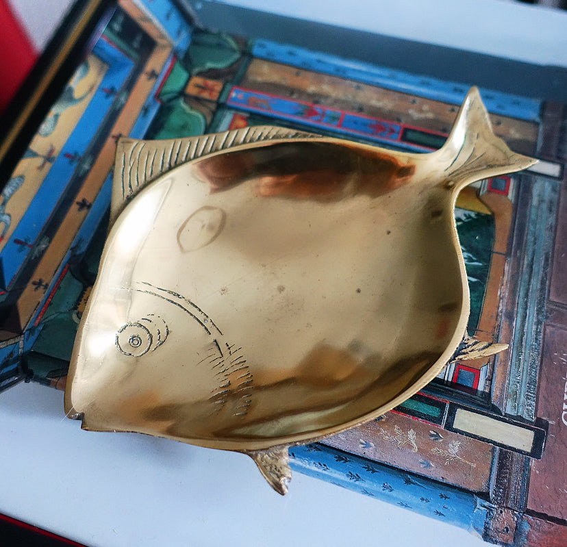 Brass fish trinket dish