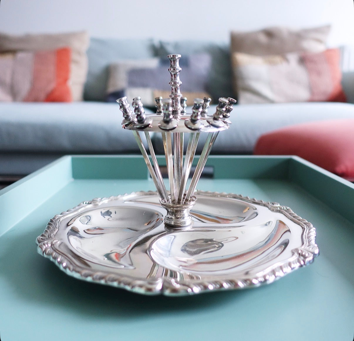 Silver plated hors d’oeuvre dish