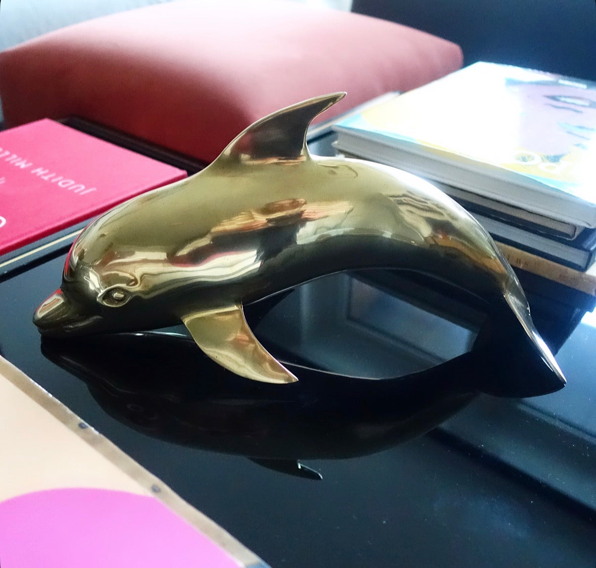 XL brass dolphin