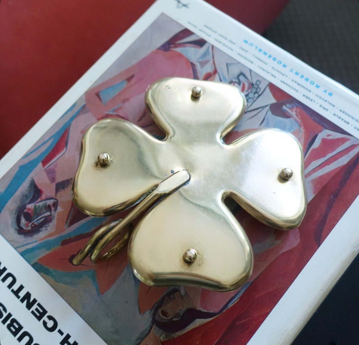 Brass Lucky four leaf clover tray