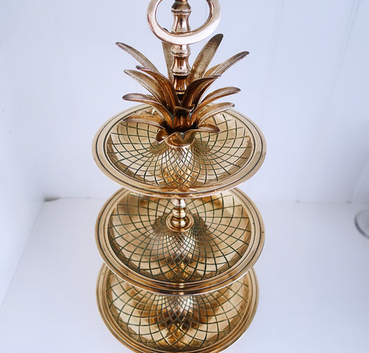 Hollywood Regency brass pineapple stand