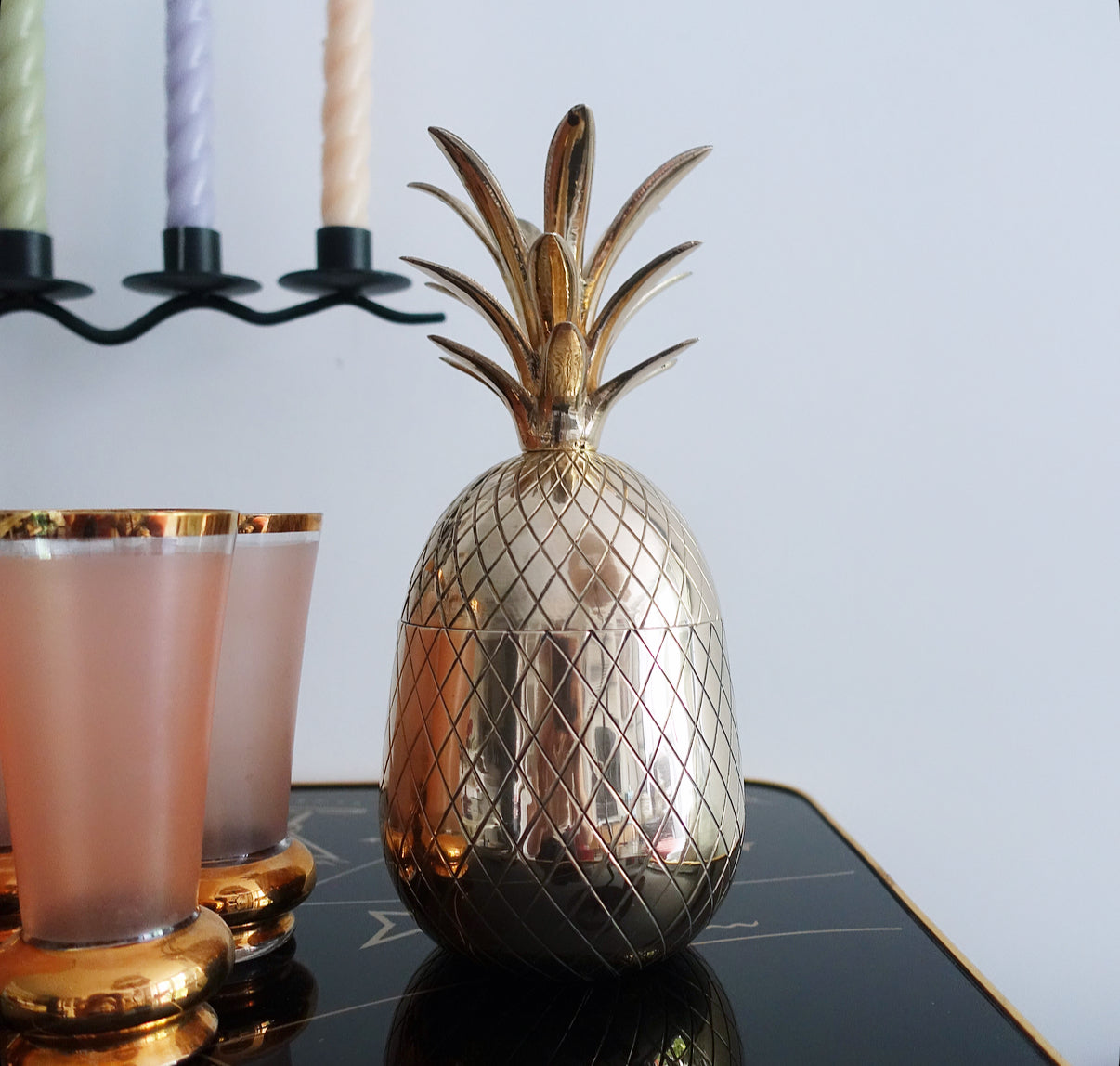 Brass pineapple container