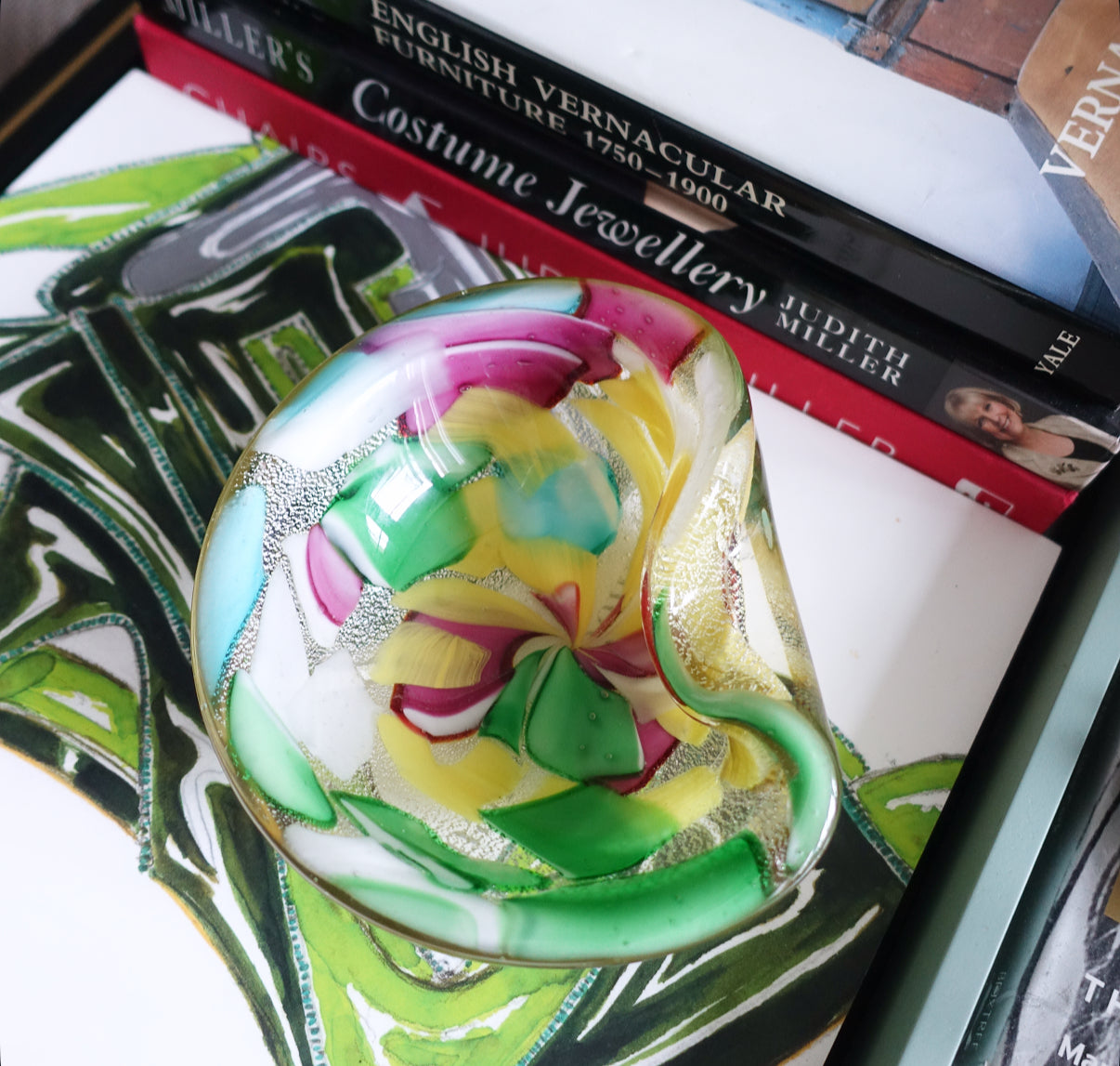 Block colour Bizantino Murano glass dish