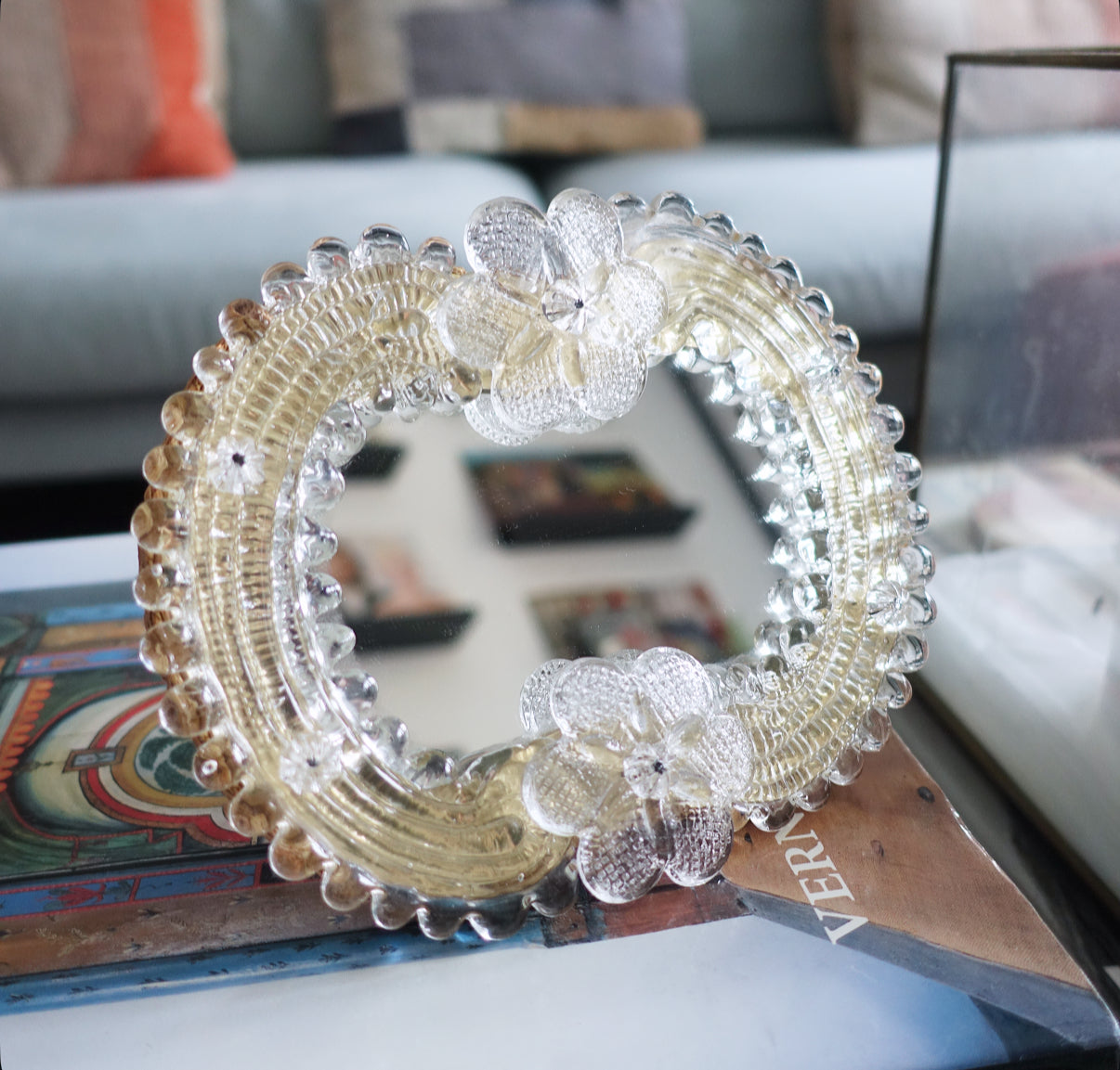 Murano glass vanity mirror