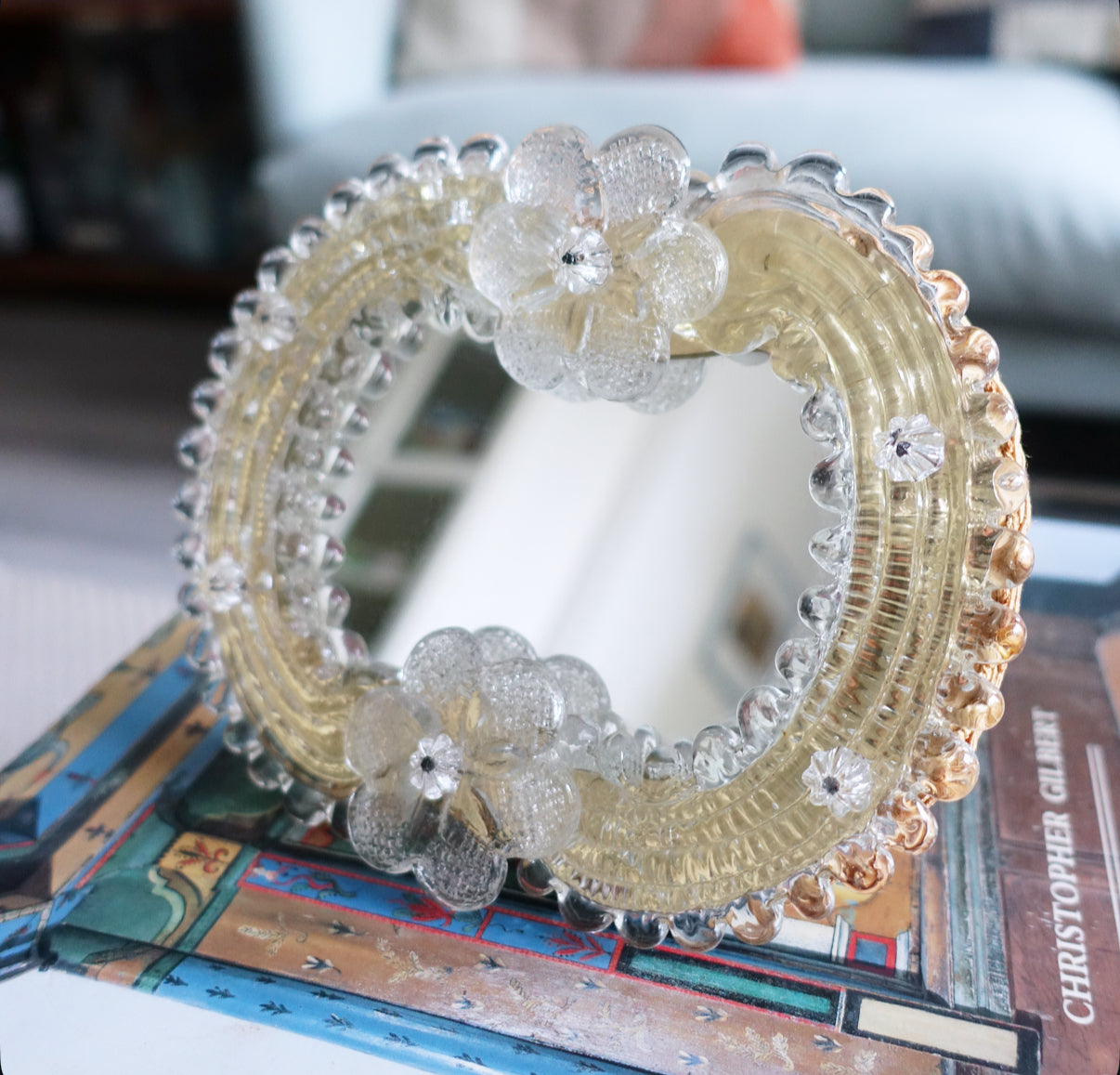 Murano glass vanity mirror