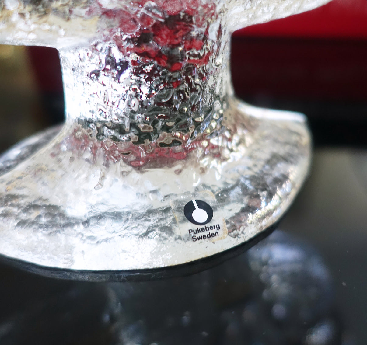 Swedish glass candelabra