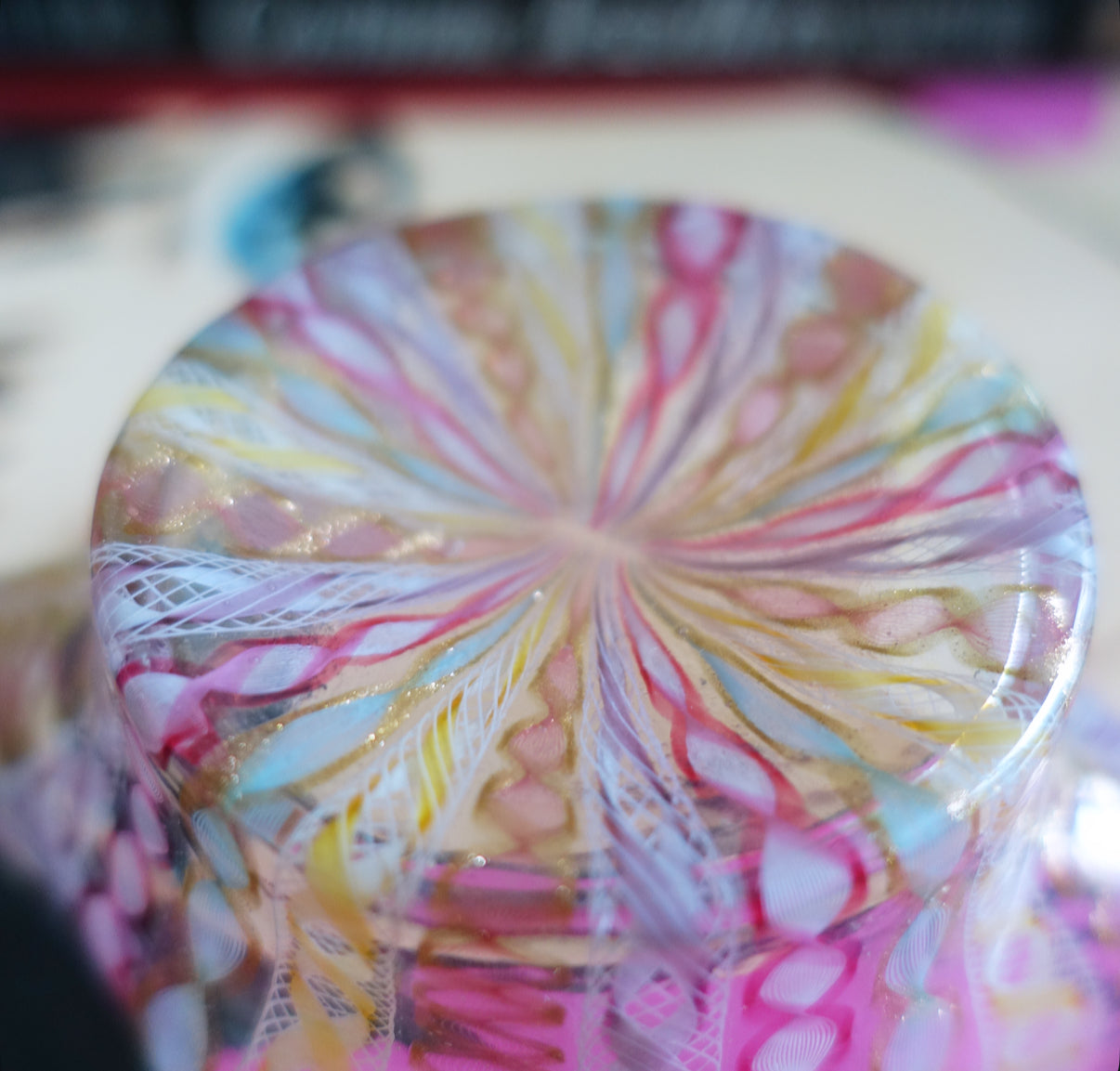 Pastel Zanfirico Murano glass bowl
